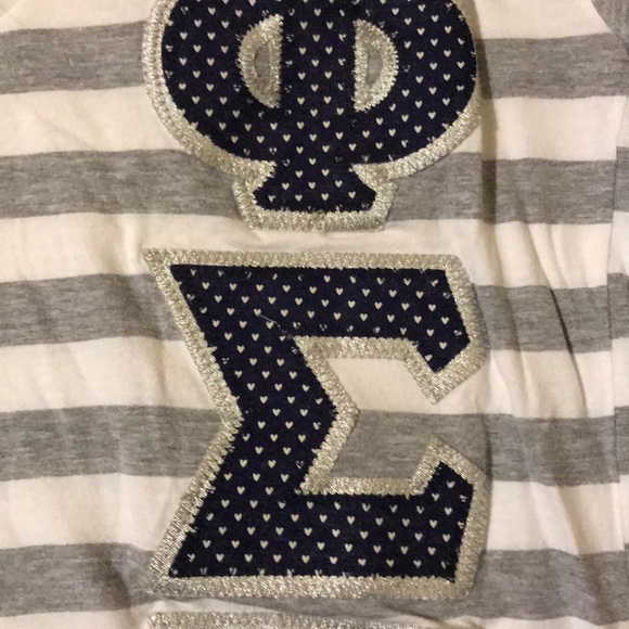 American Apparel Phi Sigma Sigma Striped Letter T - Picture 2 of 3